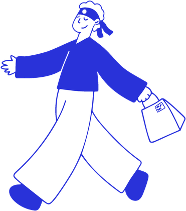 Personaje YOKAI andando con su pedido